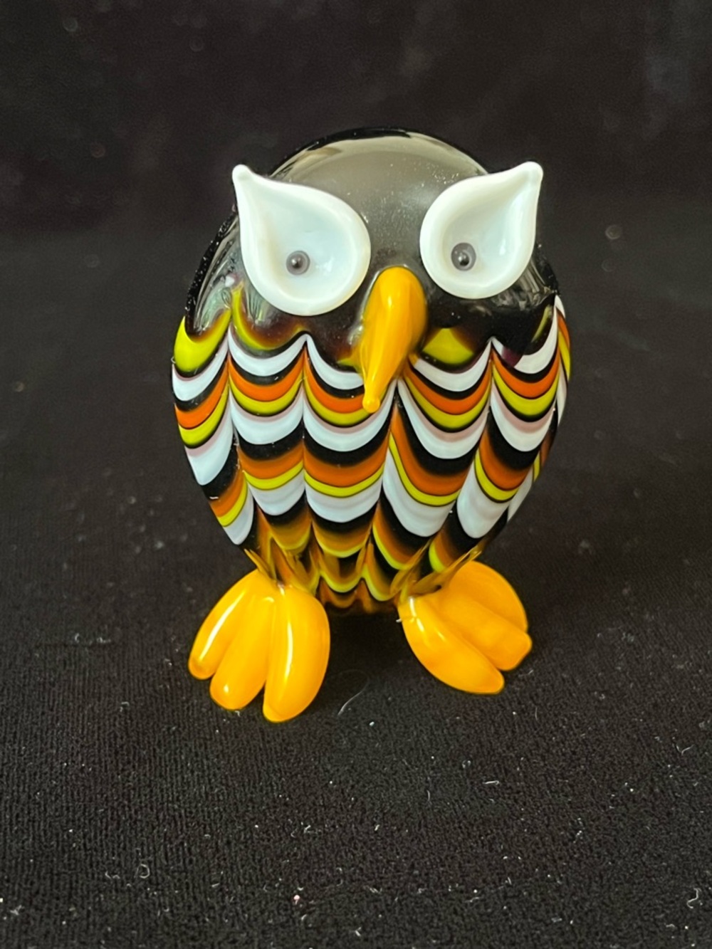 Murano Vintage Mid-Century Multicolor Glass Owl Figurine